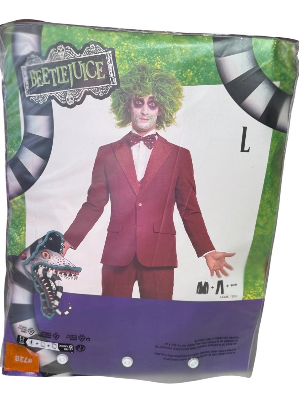 Like new! Suitmeister Beetlejuice Groom costume package SZ L